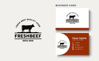 Retro Vintage Beef Emblem Label Logo Design Inspiration vector