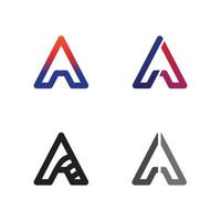una fuente de letra de logotipo e identidad para la forma y el triángulo del diseño empresarial vector
