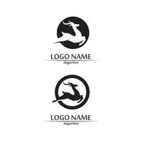 ciervos logo diseño de animales y mamíferos y vector gráfico