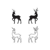 ciervos logo diseño de animales y mamíferos y vector gráfico