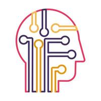 Intelligence, knowledge and education thin line vector icon