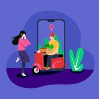 Vegetable delivery illustration concept vector