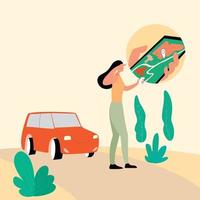 Rental car service vector illustration