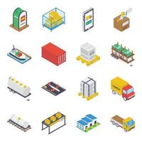 Pack Of Shipment Elements vector