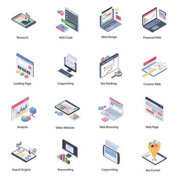 elementos de desarrollo web vector