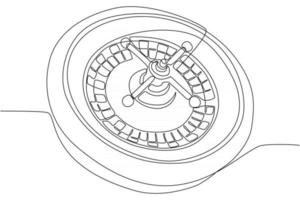 Continuous line of roulette machine vector illustration