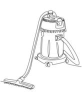 Continuous line of cleaning machine dust vector illustration