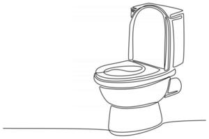 Continuous line drawing of toilet design vector illustration