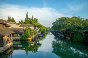 Cityscape of Wuzhen, a historic scenic town in China photo