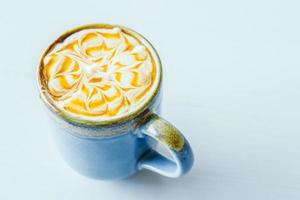 Hot latte caramel macchiato cup photo