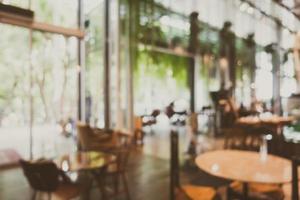 Abstract blur and defocused restaurant and coffee shop cafe interior photo