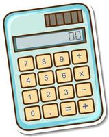 Sticker design with a calculator isolated vector