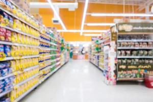 Abstract blur supermarket in derpartment store photo
