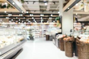 Abstract blur and defocused supermarket shopping in department store photo