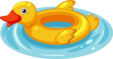 Duck swimming ring in the water isolated vector