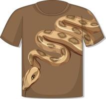 parte delantera de la camiseta con plantilla de serpiente vector