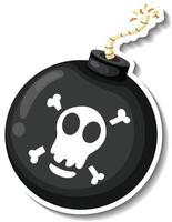 Plantilla de pegatina con bomba pirata aislada