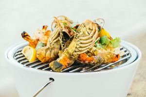 Mixed grilled seafood photo