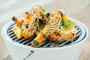 Mixed grilled seafood photo