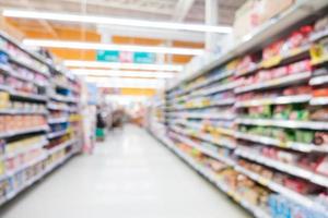 Abstract blur supermarket in derpartment store photo