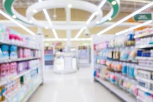 Abstract blur supermarket in derpartment store photo