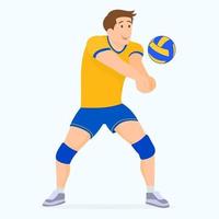 Teenage Boy Playing Volleyball vector