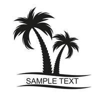 Black  palm tree silhouette. Vector Illustration