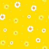 Summer Abstract Seamless Pattern Background with Flowers. Vector Illustration