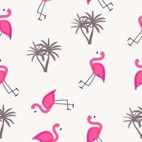 Cute Seamless Flamingo Pattern Vector Illustration