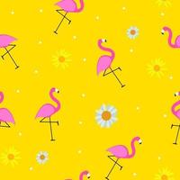 Cute Seamless Flamingo Pattern Vector Illustration