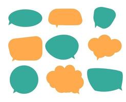 Set of blank speech bubbles, thinking balloon set on white background. Vector Illustration