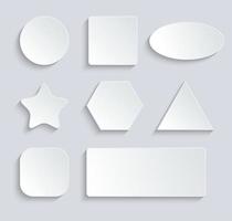 White blank speech bubbles, button set on gray background. Vector Illustration