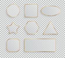 Glass Transparency Frame Collection Set  Vector Illustration