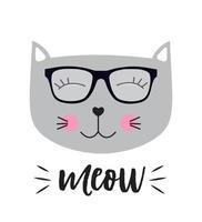 Little Cute Cat Vector Illustration