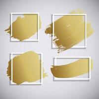 Abstract Golden Paint  Brush Stroke Hand Drawn Background. Dirty artistic design element. Vector Illustration