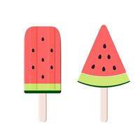 Watermelon Ice Cream Icon Vector Illustration