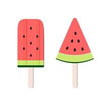 Watermelon Ice Cream Icon Vector Illustration