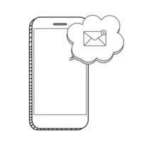 nuevo correo electrónico en el concepto de notificación de la pantalla del teléfono inteligente. ilustración vectorial vector