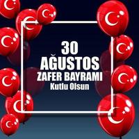 30 de agosto, dia de la victoria turco hablar agustos, zafer bayrami kutlu olsun. ilustración vectorial vector
