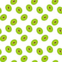 Cut of the Sweet, ripe, tasty and fragrant Kiwi. Seamless pattern. Vector Illustration