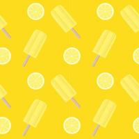 Abstract Summer Seamless Pattern Background with Ice Cream and Lemon. Vector Illustration