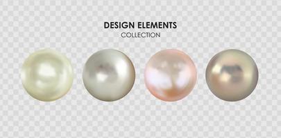 Realistic 3D Pearl isolated on white background. Vector Illustration EPS10