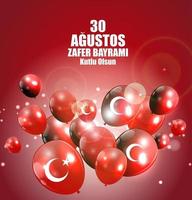 August 30, Victory Day Turkish Speak Agustos, Zafer Bayrami Kutlu Olsun. Vector Illustration