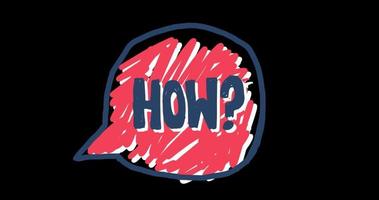 Speech Bubble Doodle with 'how' in Handwriting video