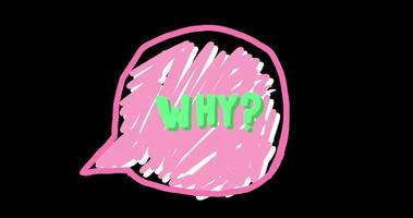 Speech Bubble Doodle with 'why' in Handwriting video