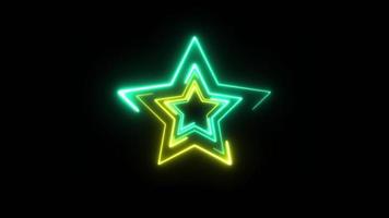 Priorità bassa di tecnologia di loop di stelle al neon 3d video