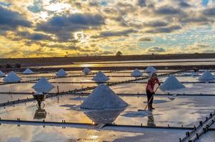 Salt pans in Tainan, Taiwan photo