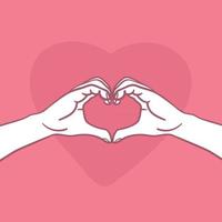 hand gesture heart like happy valentines day. Hands making heart sign. vector