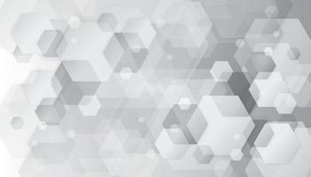 Fondo de diseño hexagonal blanco y gris geométrico abstracto. vector