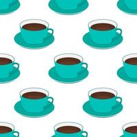 Seamless Pattern Background with Cup of Coffee. Vector Illustration